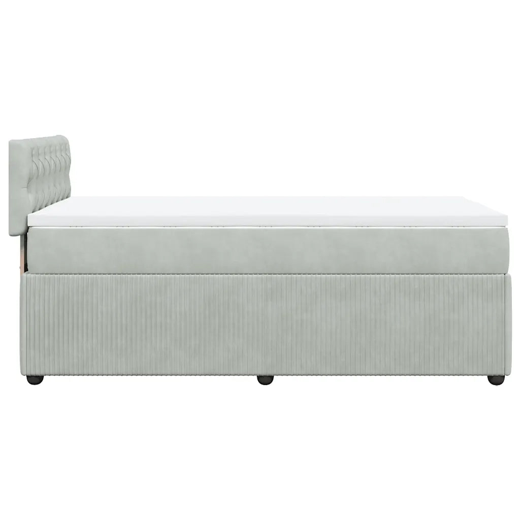 Giroletto a Molle con Materasso Grigio Chiaro 80x200 cm Velluto 3289896