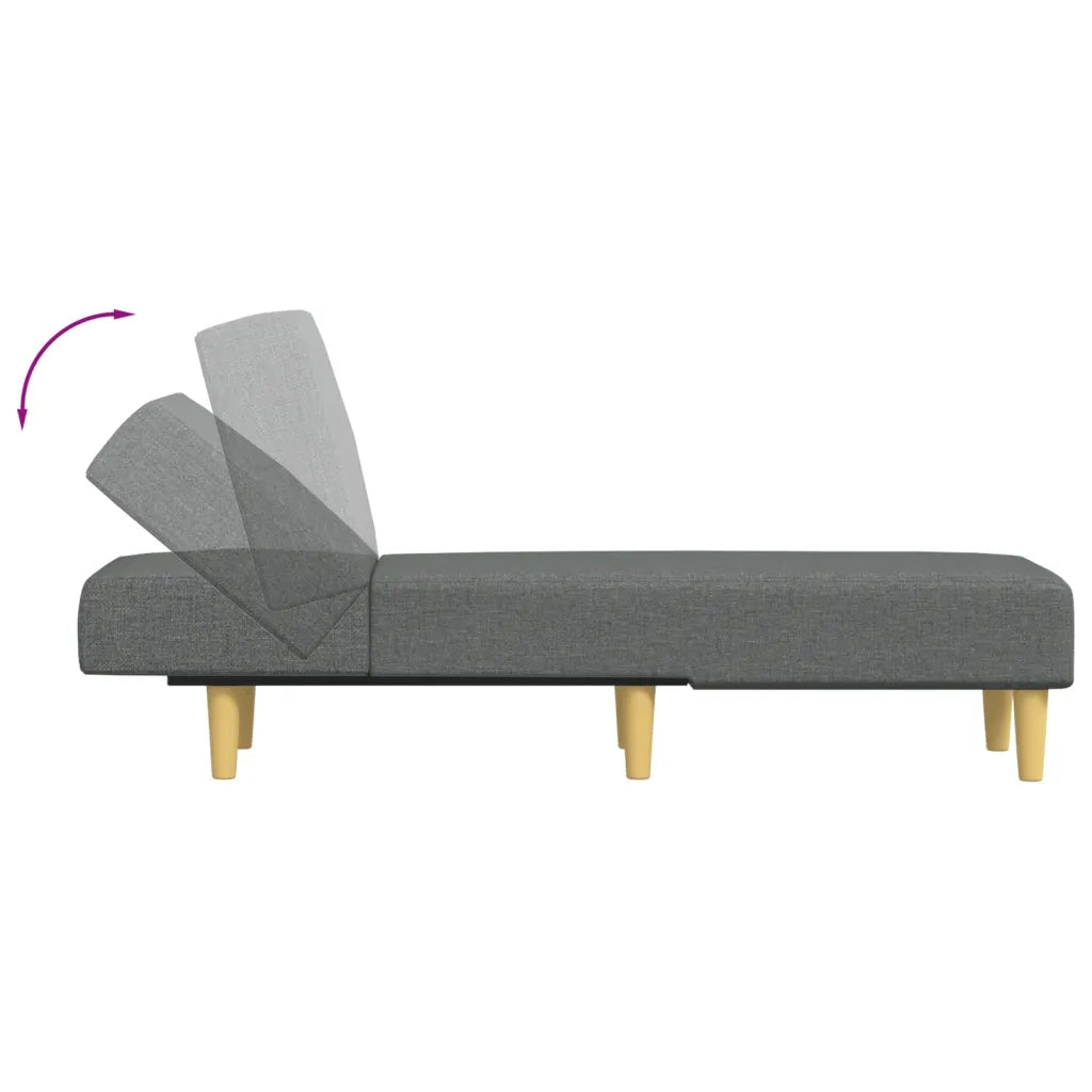 Chaise Longue in Tessuto Grigio Scuro 352799