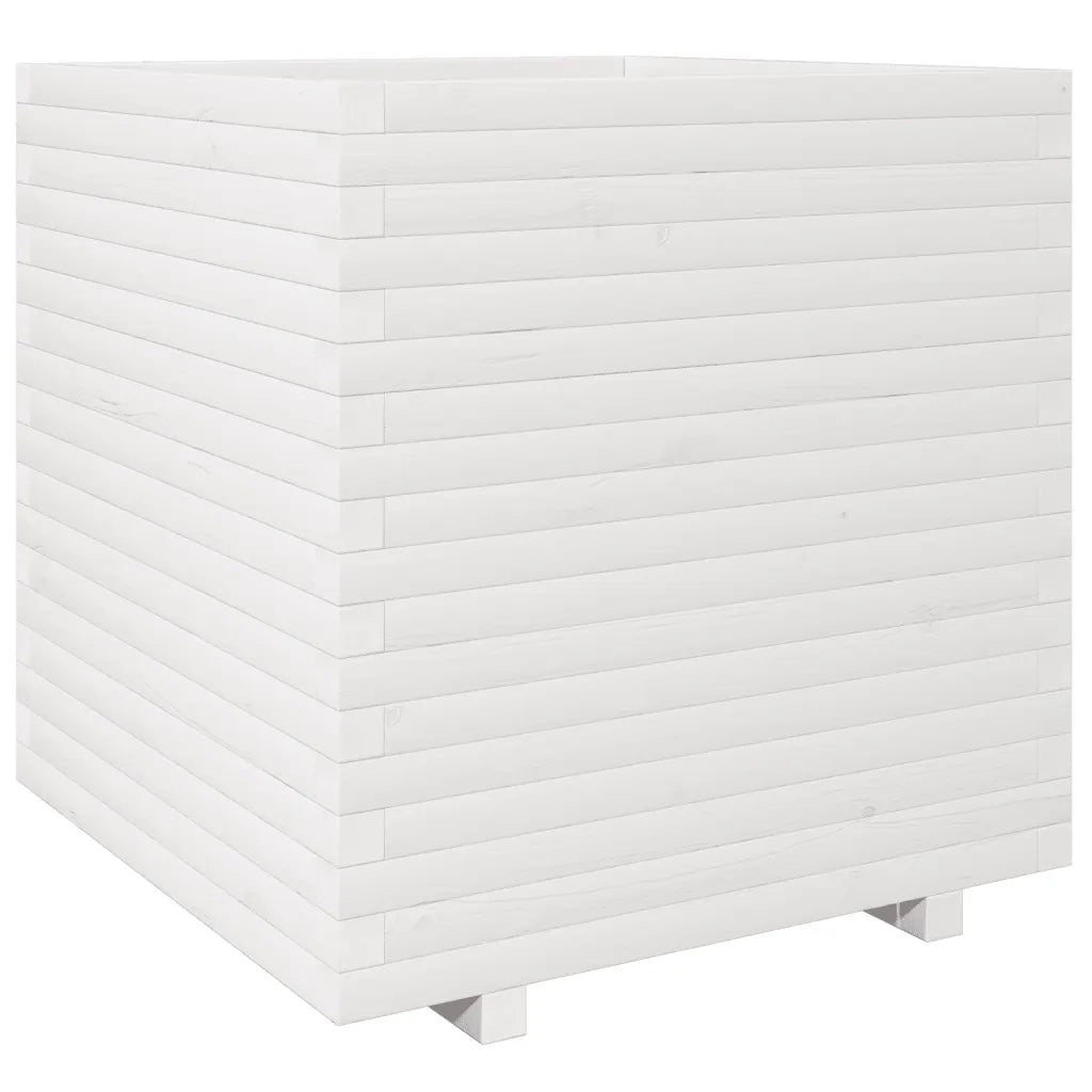 Fioriera da Giardino Bianca 70x70x72,5cm Legno Massello di Pino 3282585