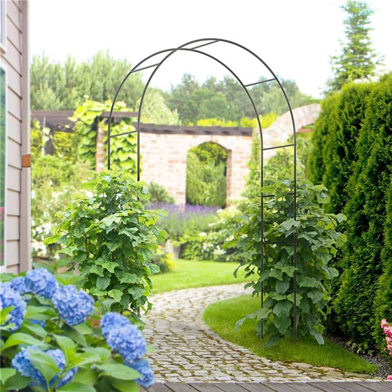 ARCO PER RAMPICANTI IN METALLO PER GIARDINO ED ESTERNI, 140X40X240CM, NERO