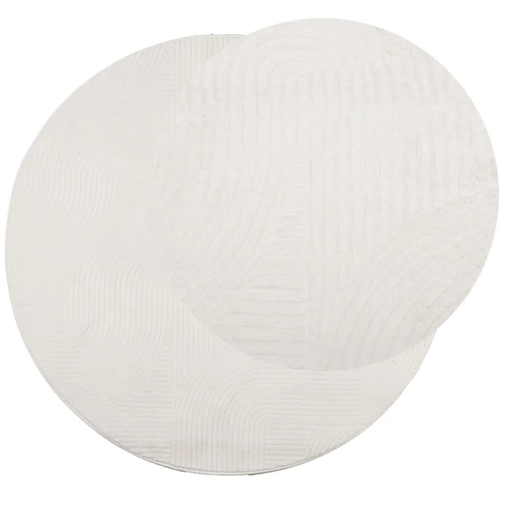 vidaXL Tappeto IZA a Pelo Corto con Aspetto Scandinavo Crema Ø 120 cm