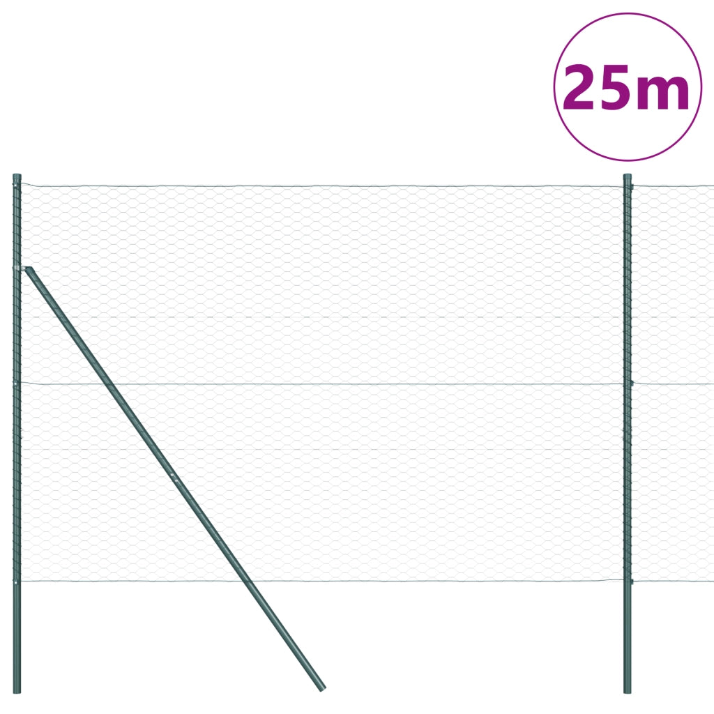 Set di Recinzione Set di 2 Verde Metallo 25m x 1.5m Durevole