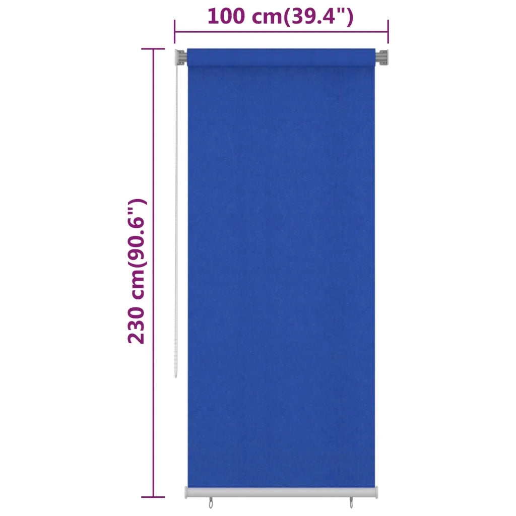 Tenda a Rullo per Esterni 100x230 cm Blu HDPE