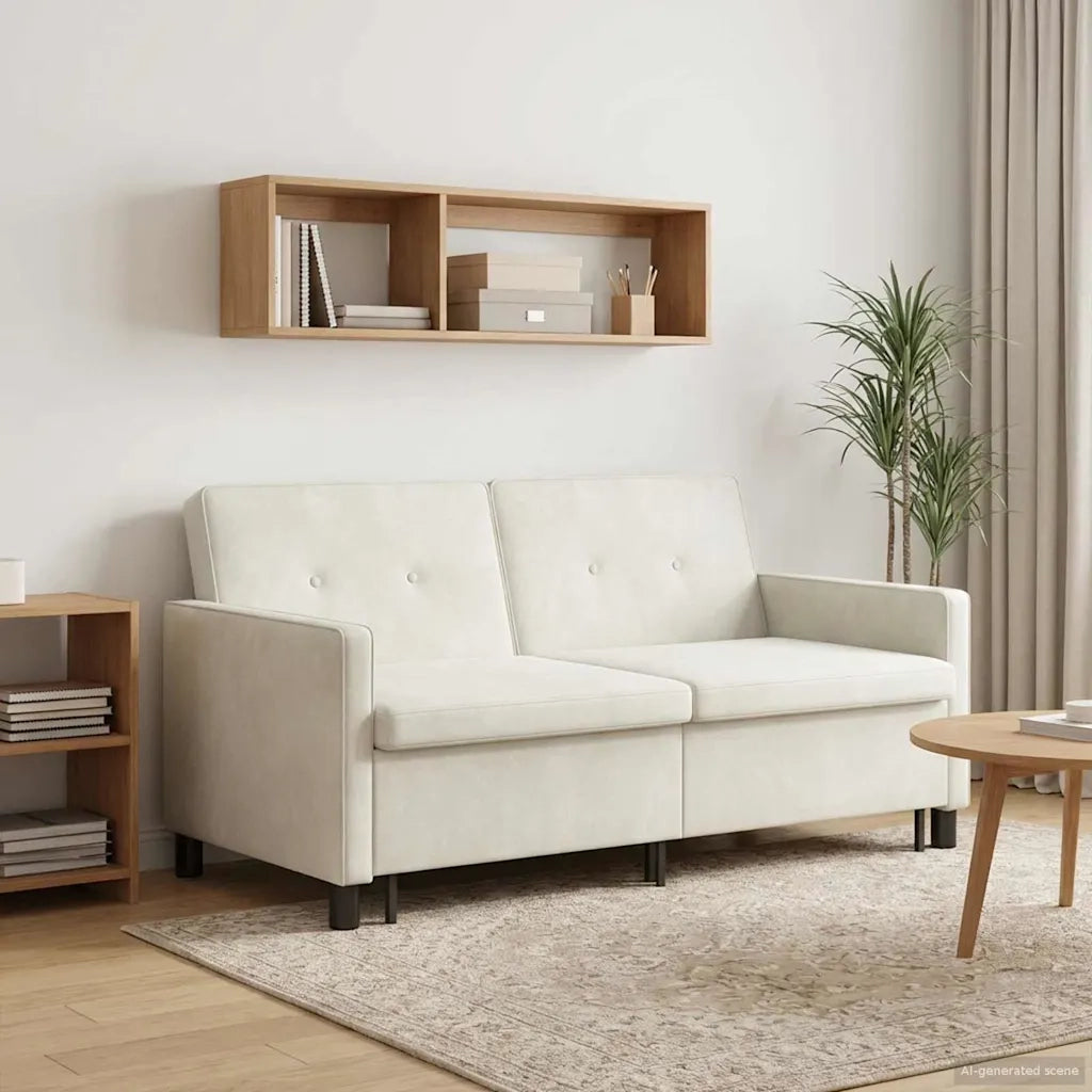 Divano letto | Sof¨¤ letto | Letto singolo Crema Tessuto