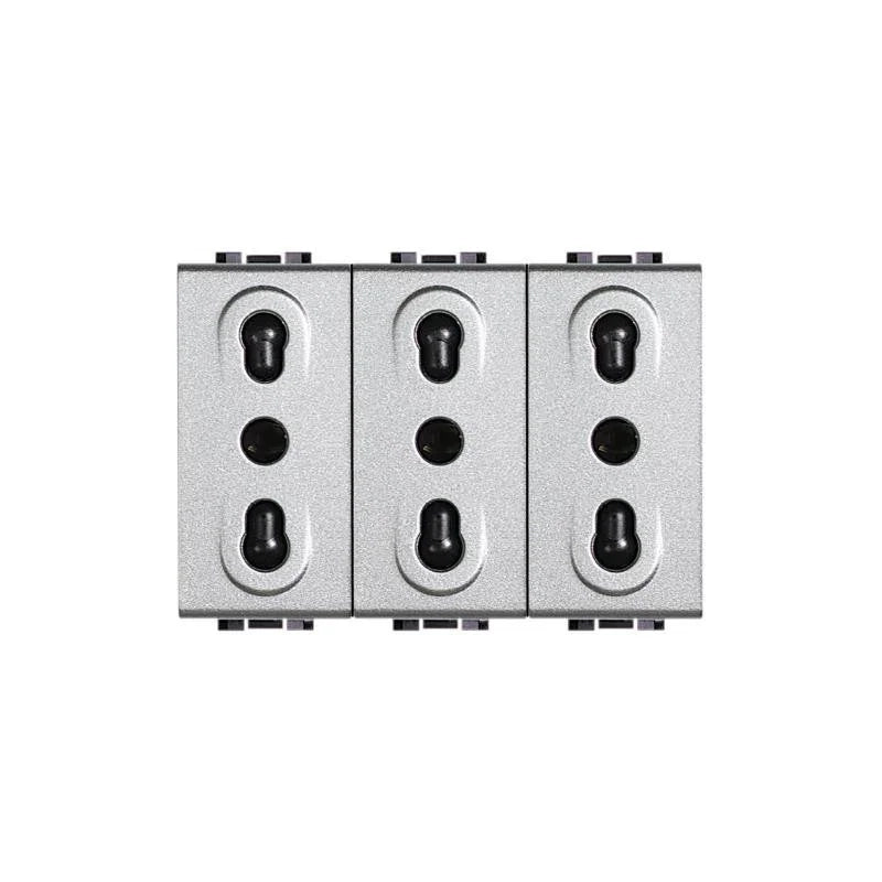 Living Int. - Presa Triplex bipasso 2P+T 10/16A 250 Vac - NT4180/3
