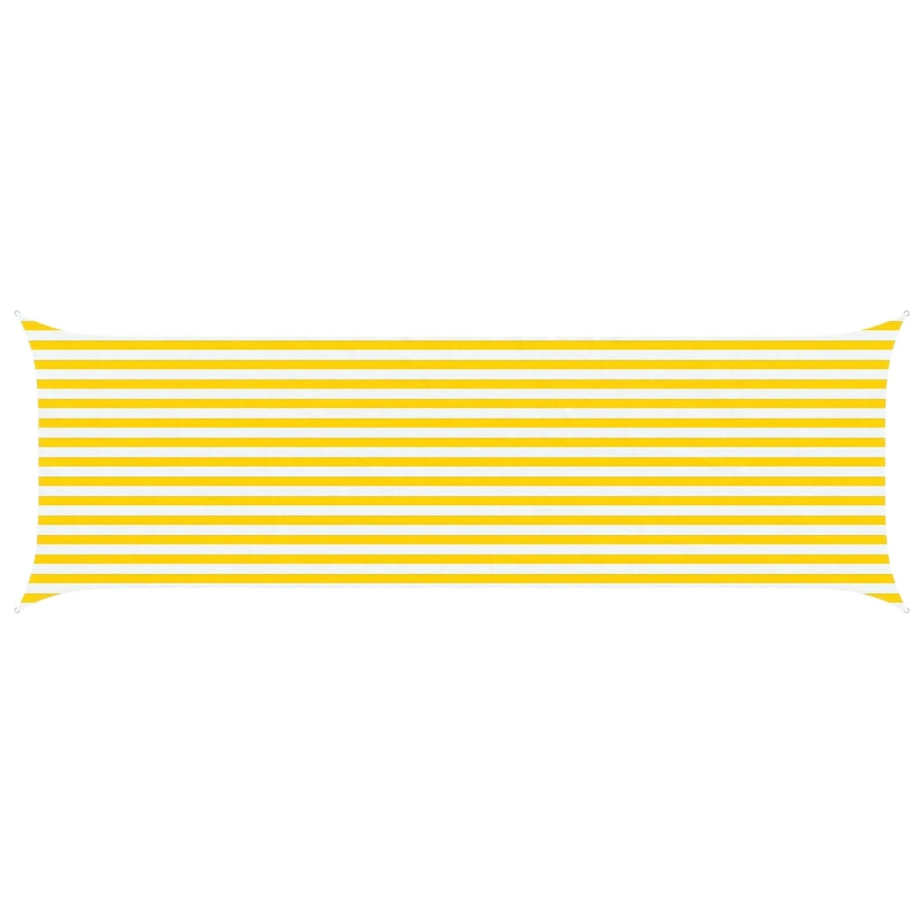 Vela da ombra solare-Telo Ombra-Vela Ombreggiante-Parasole a Vela Giallo e Bianco 6 x 2 m