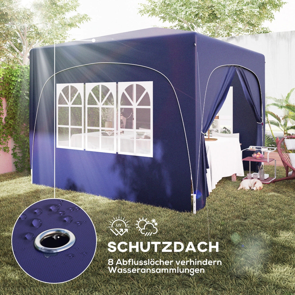 Gazebo da giardino pieghevole ¨C zephmum ¨C Grigio sabbia 3x3 m