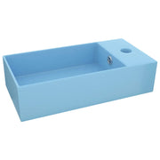 Lavandino-Lavello con Troppopieno in Ceramica Azzurro