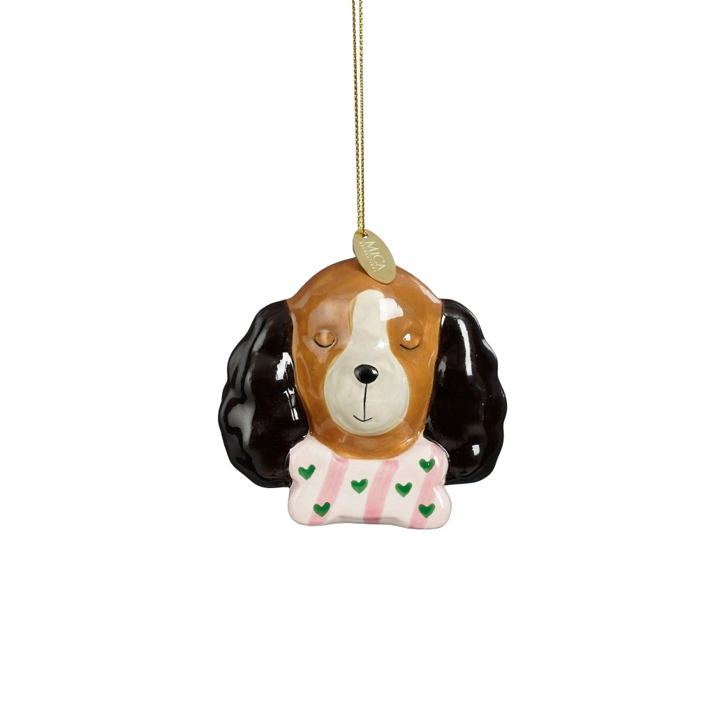 DECORAZIONE DA APPENDERE CANE MARRONE 7,5X4X7,5CM EDELMAN