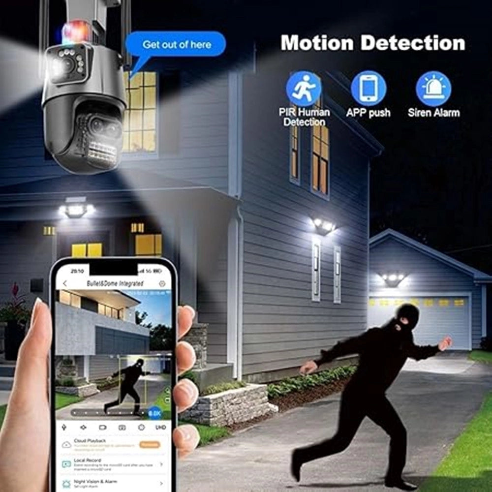 Trade Shop - Telecamera Per Sicurezza Domestica Wireless Esterna Zoom 8x Cam Video Sorveglianza -