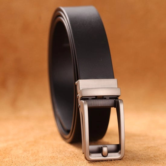 Riem di alta gamma in pelle autentica, adatta a signori, design, chiusura automatica, cinturino per pantaloni da lavoro