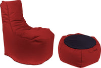 Poltrona Pouf e Tavolino in Acrilico Pomodone Bordeaux