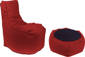 Poltrona Pouf e Tavolino in Acrilico Pomodone Bordeaux