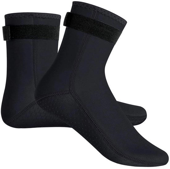Calze da immersione in Neoprene 3 mm - Calze antiscivolo per wetsuit - Calze da immersione - Stivali termici per la spiaggia - Cintura elastica con chiusura a clip - Leggeri e comodi