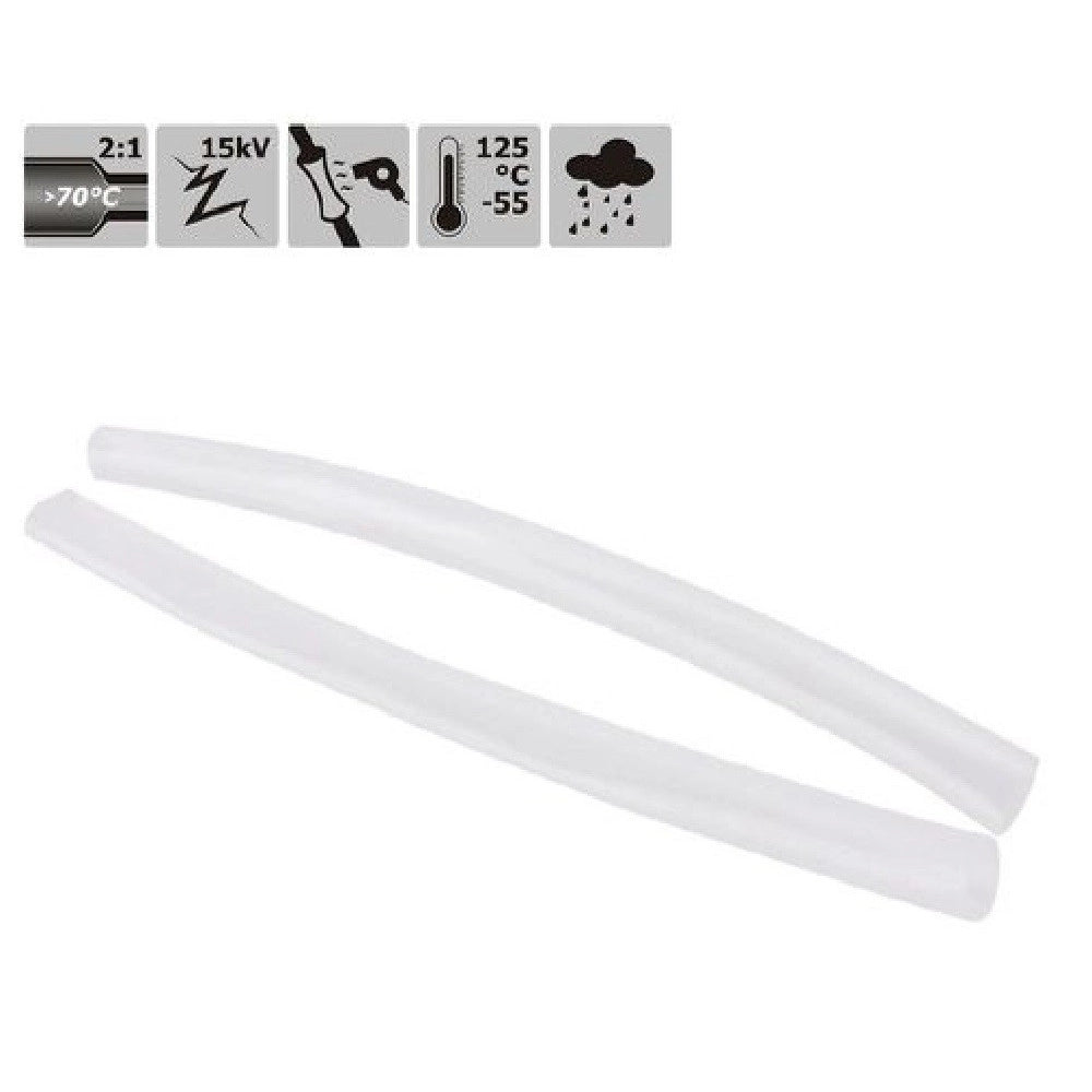Trade Shop - Set 10 Guaine Termorestringenti Termoretrattili Trasparenti 12x120mm Cavi 57076 -