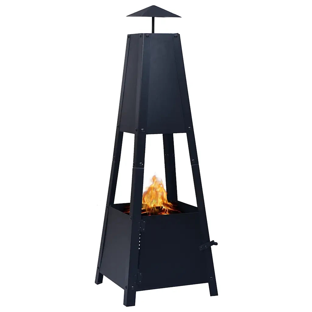 Braciere Nero 35x35x99 cm in Acciaio CFW4758389