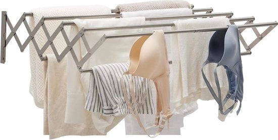 Airer per abbigliamento pieghevole - Appoggio asciugamano pieghevole - Appoggio abbigliamento per parete - Appoggio asciugamani per bagno - Appoggio abbigliamento pieghevole - Appoggio per abbigliamento da asciugatura - Interno