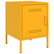 Comodino | Armadio da Notte | Mobiletto da notte Giallo Senape 36x39x50,5 cm in Acciaio