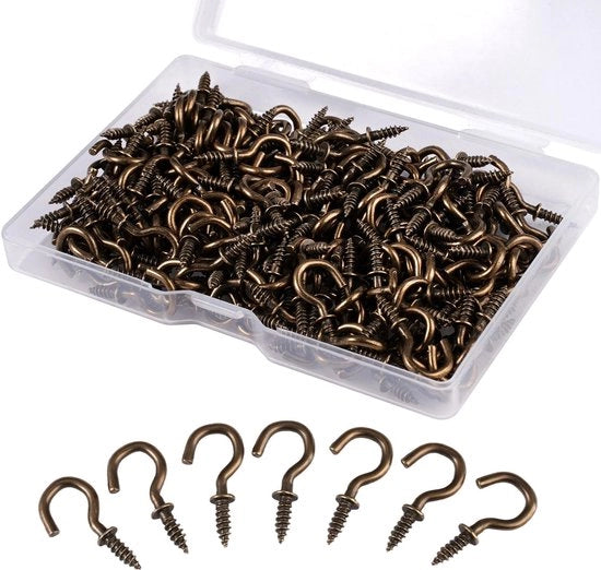 Haken da Serraggio 200 pezzi - Mini Ganci - Acciaio Inox - Per Legno - Decorazione - Facile da Montare