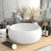 Lavandino Lusso Rotondo Bianco Opaco 40x15 cm in Ceramica cod mxl 49616