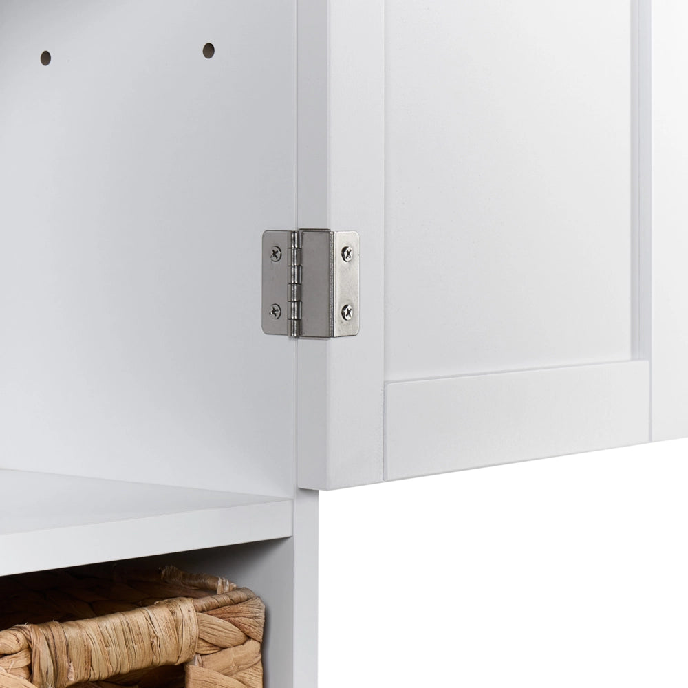 Mobile da bagno a colonna in MDF con ripiani, bianco stile tradizionale