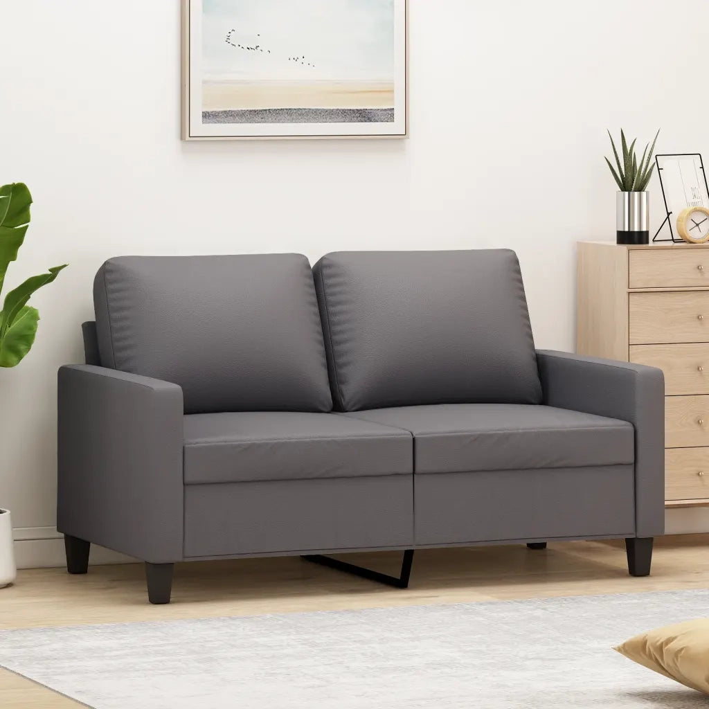 Divano a 2 Posti-Sofa 2 Posti Grigio 120 cm in Similpelle 403456
