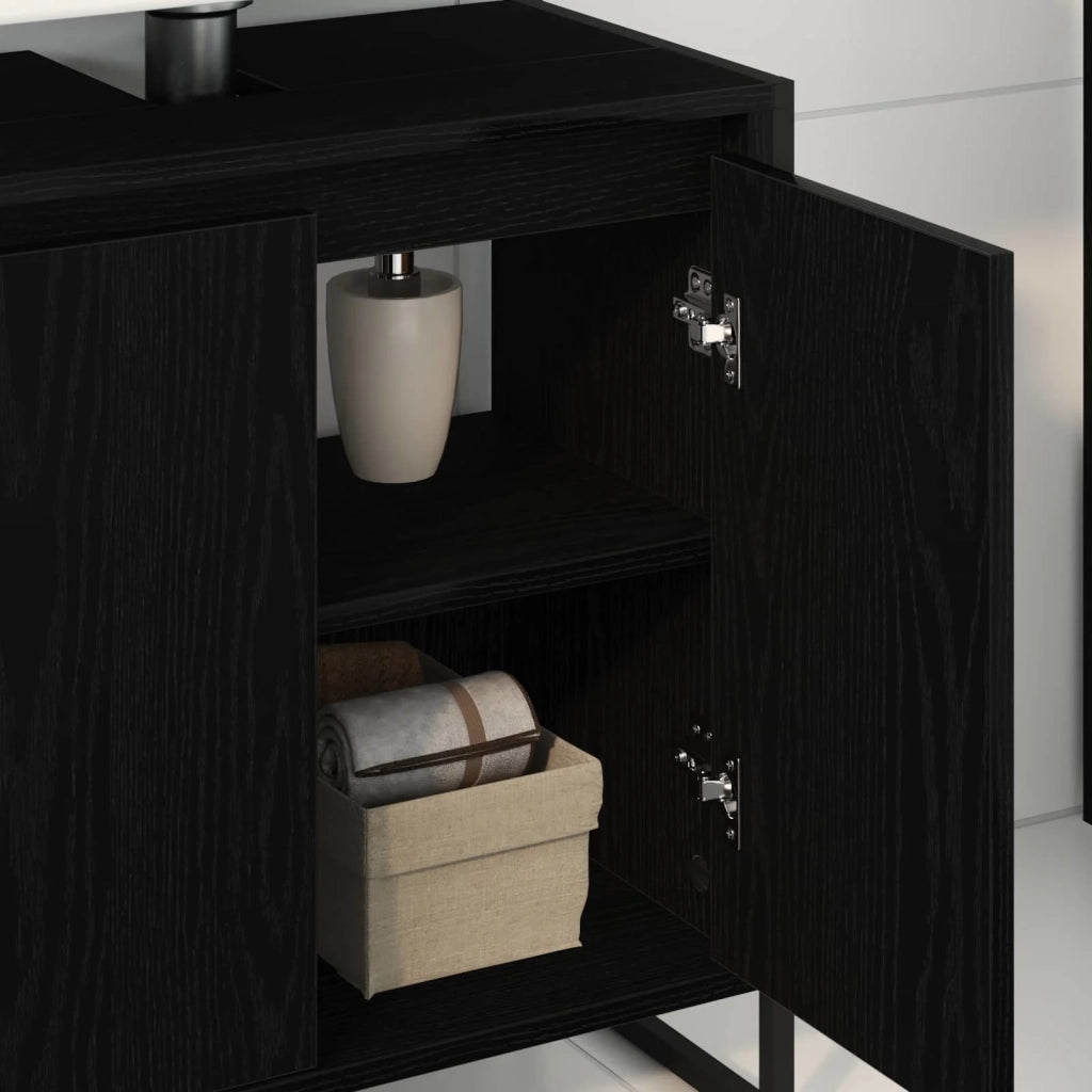 Mobile da Bagno Rovere Nero 60 x 30 x 60 cm Legno multistrato