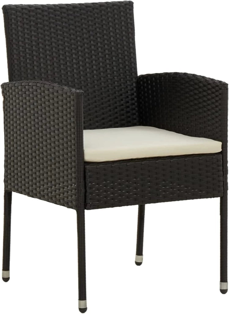 Set da pranzo da giardino 3 pezzi, tavolo e sedie terrazza, set tavolo e sedie da giardino, mobili da giardino, set di mobili da giardino, rattan sintetico nero