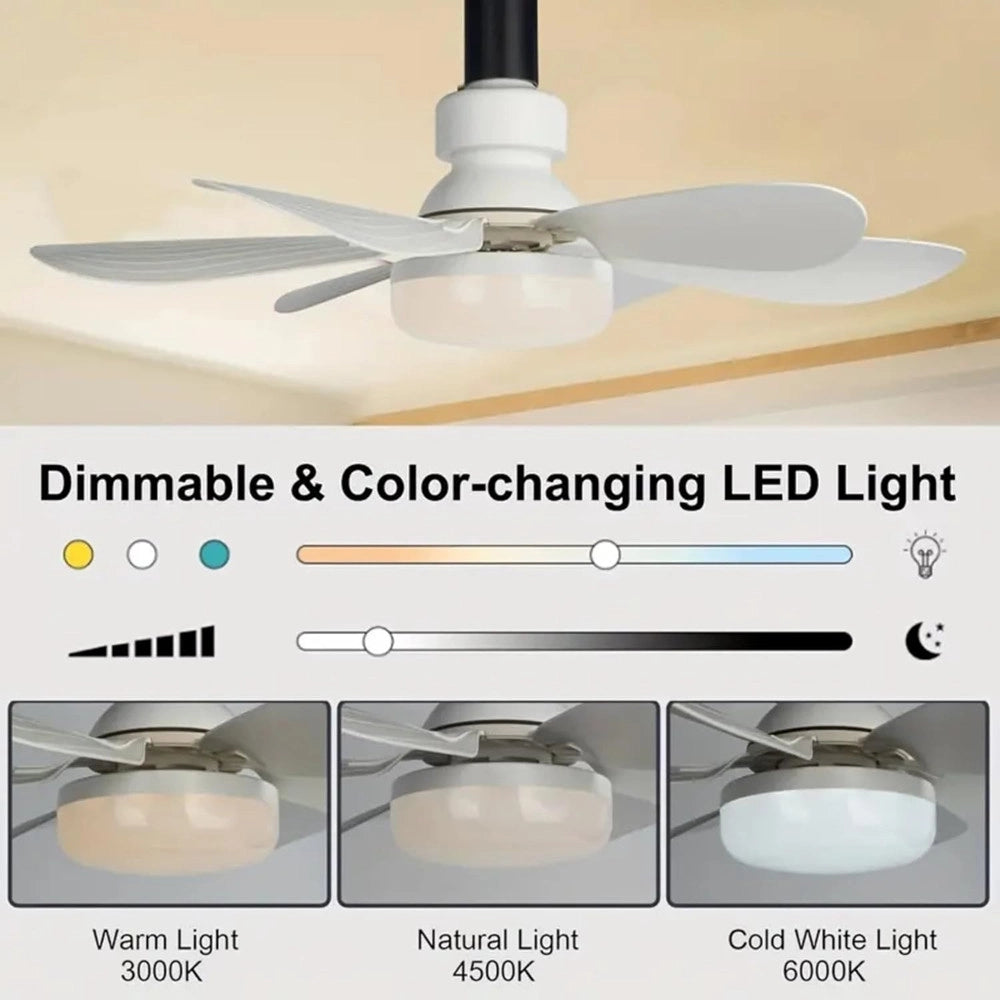 Trade Shop - Ventilatore Da Soffitto Con Luce Led Regolabile E27 60w Telecomandato Senza Fili -