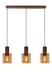 Lucide Toledo lampadario 3 luci E27 dimmerabile bronzo