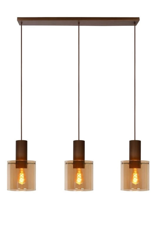 Lucide Toledo lampadario 3 luci E27 dimmerabile bronzo