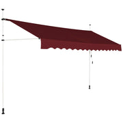 Tenda da sole retrattile 400 x 200-300 cm facile da installare e resistente alle intemperie realizzata in alluminio rosso 20_0010443