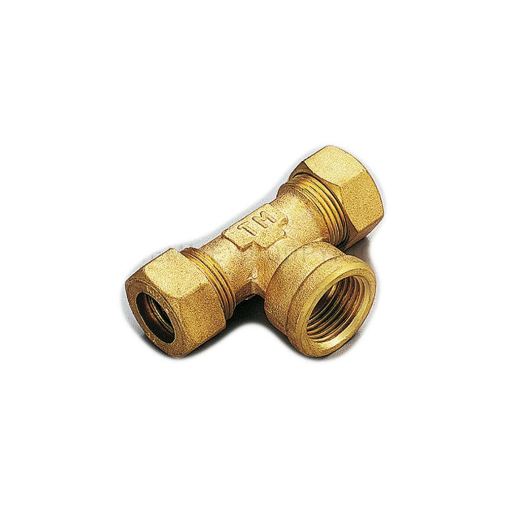 Raccordo 22x3/4''x22 a tee t femmina a compressione con tenuta o-ring
