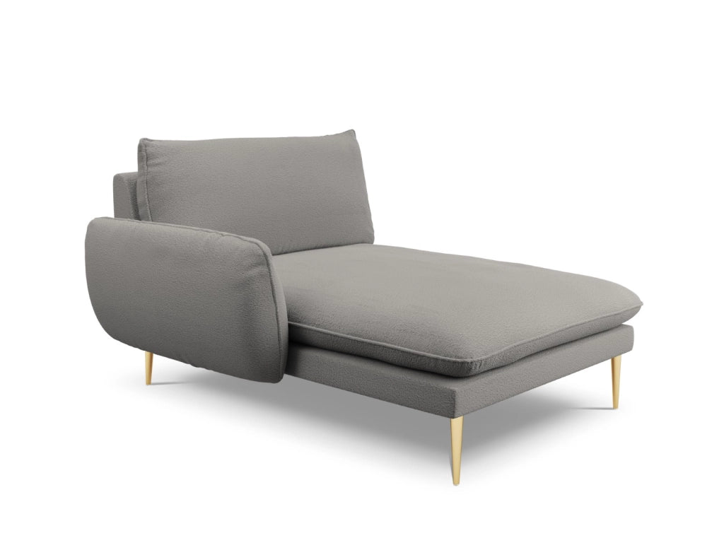 Cosmopolitan Design - Chaise longue sinistra "Vienna" in bouclé grigio 