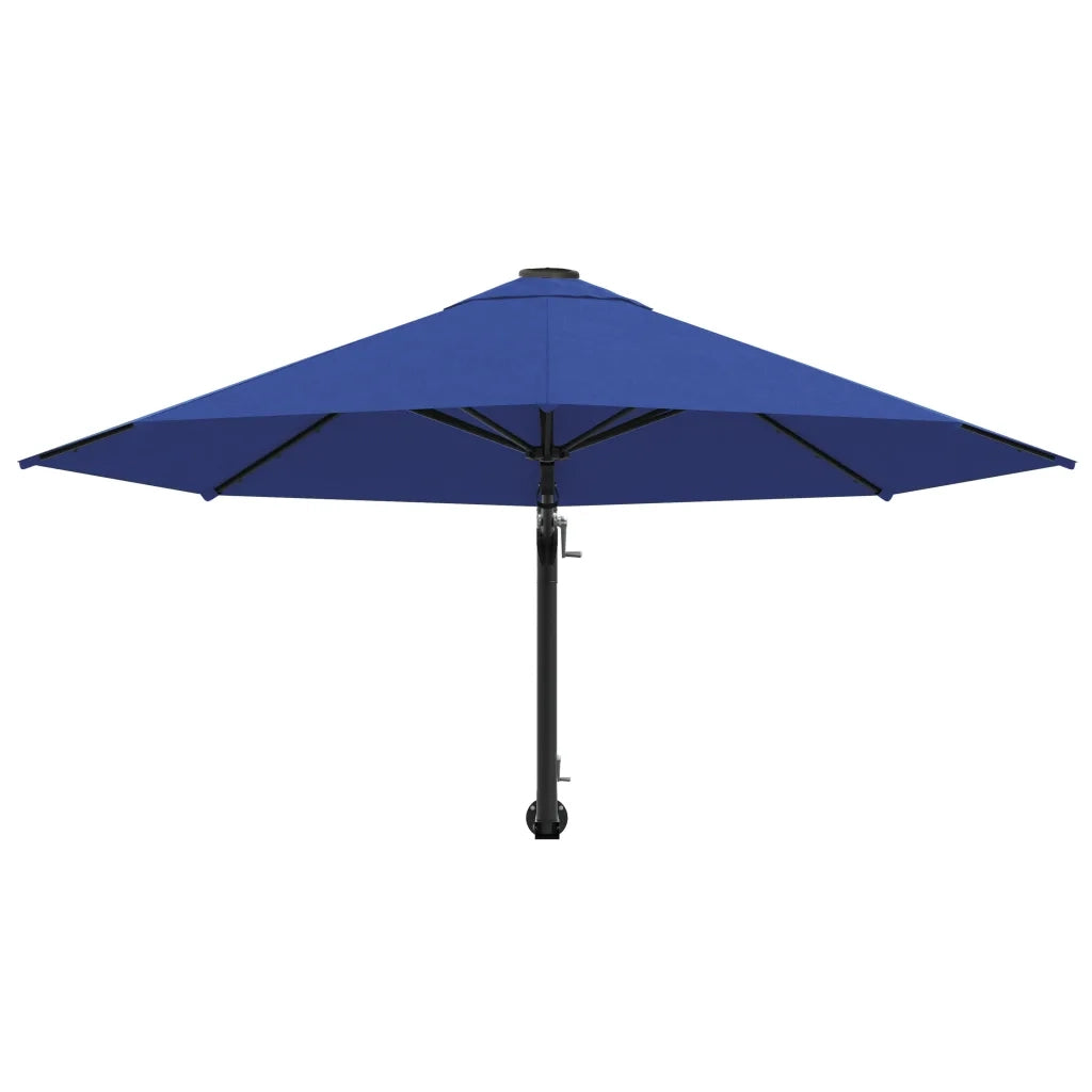 Ombrellone a Muro con Palo in Metallo 300 cm Blu 47301
