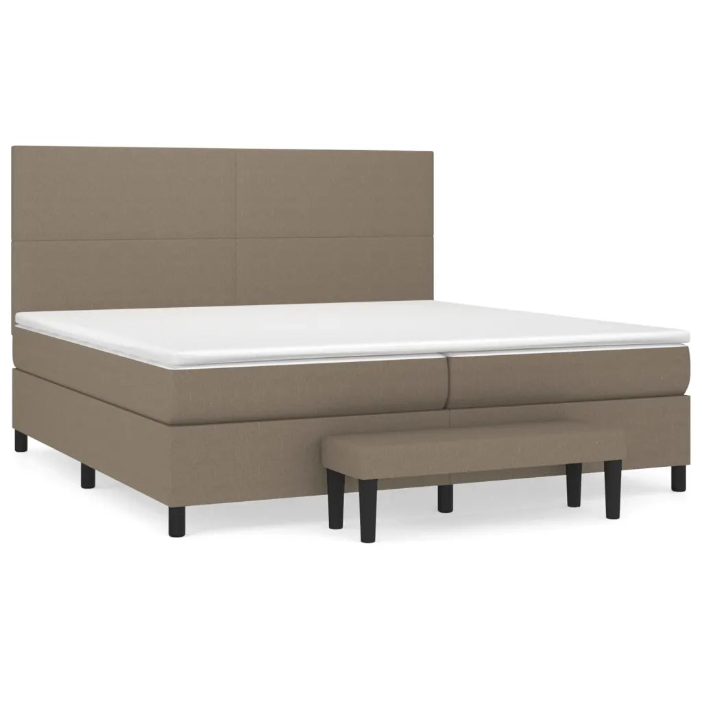 Giroletto a Molle con Materasso Tortora 200x200 cm in Tessuto 3136465