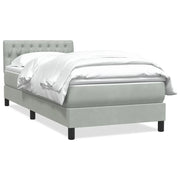 Letto singolo | Letto per adulti | Giroletto a Molle con Materasso Grigio Chiaro 80x210 cm Velluto