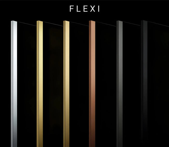 Parete Doccia Rea Flexi Brown / Brush Gold 130