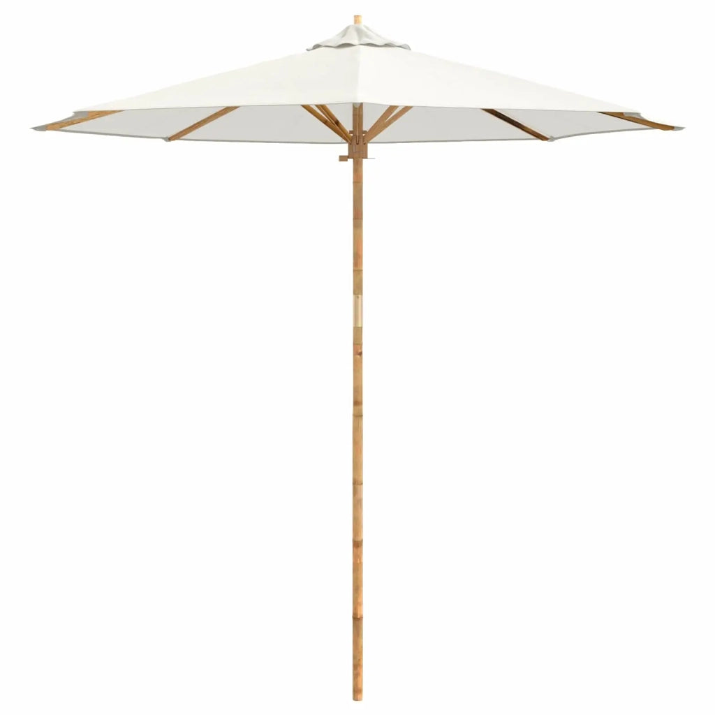 Ombrello da giardino-Ombrellone da spiaggia Bianco Crema ? 240 x 260 cm Bamb¨´