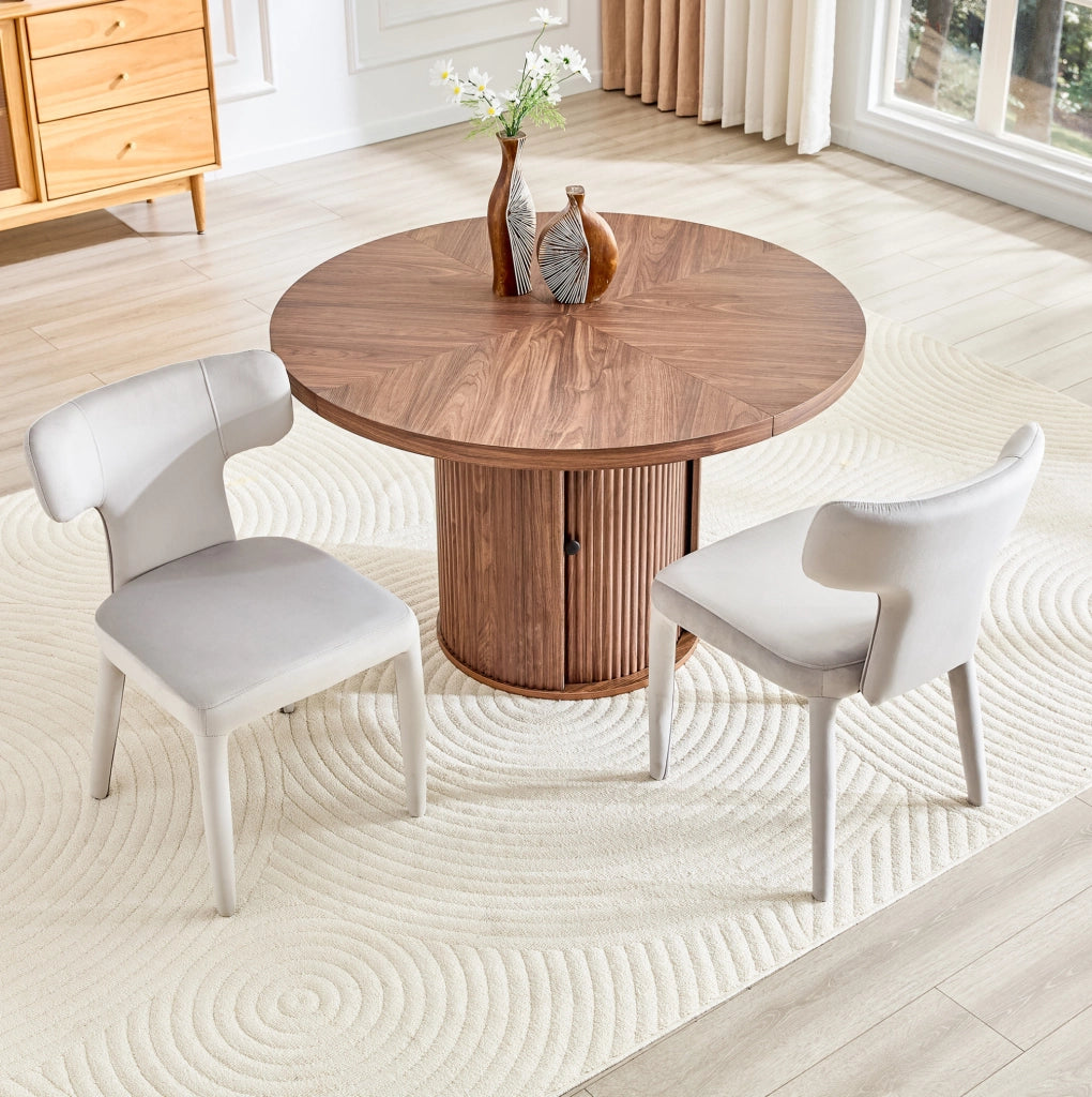 Set di 2 sedie da pranzo imbottite grigio chiaro