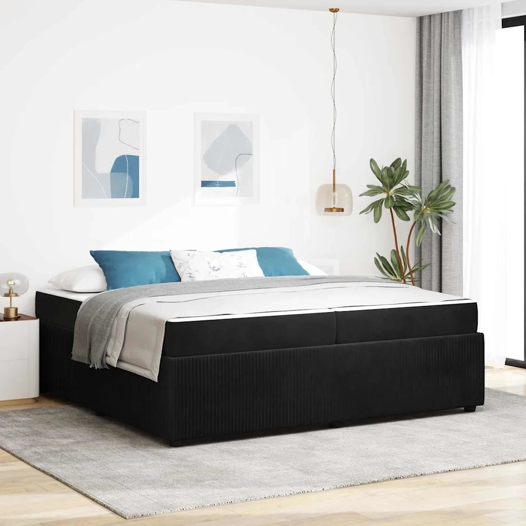 Struttura del letto con materasso Nero 200 x 200 cm Tessuto