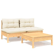 Set di mobili da giardino mobili da esterno 3 pezzi con cuscini legno di pino color crema 02_0015960