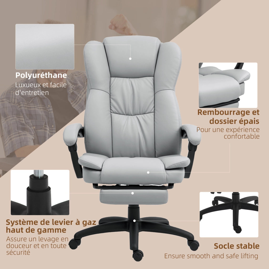 Sedia da ufficio massaggiante ¨C Xylo ¨C grigio con altezza regolabile e schienale reclinabile