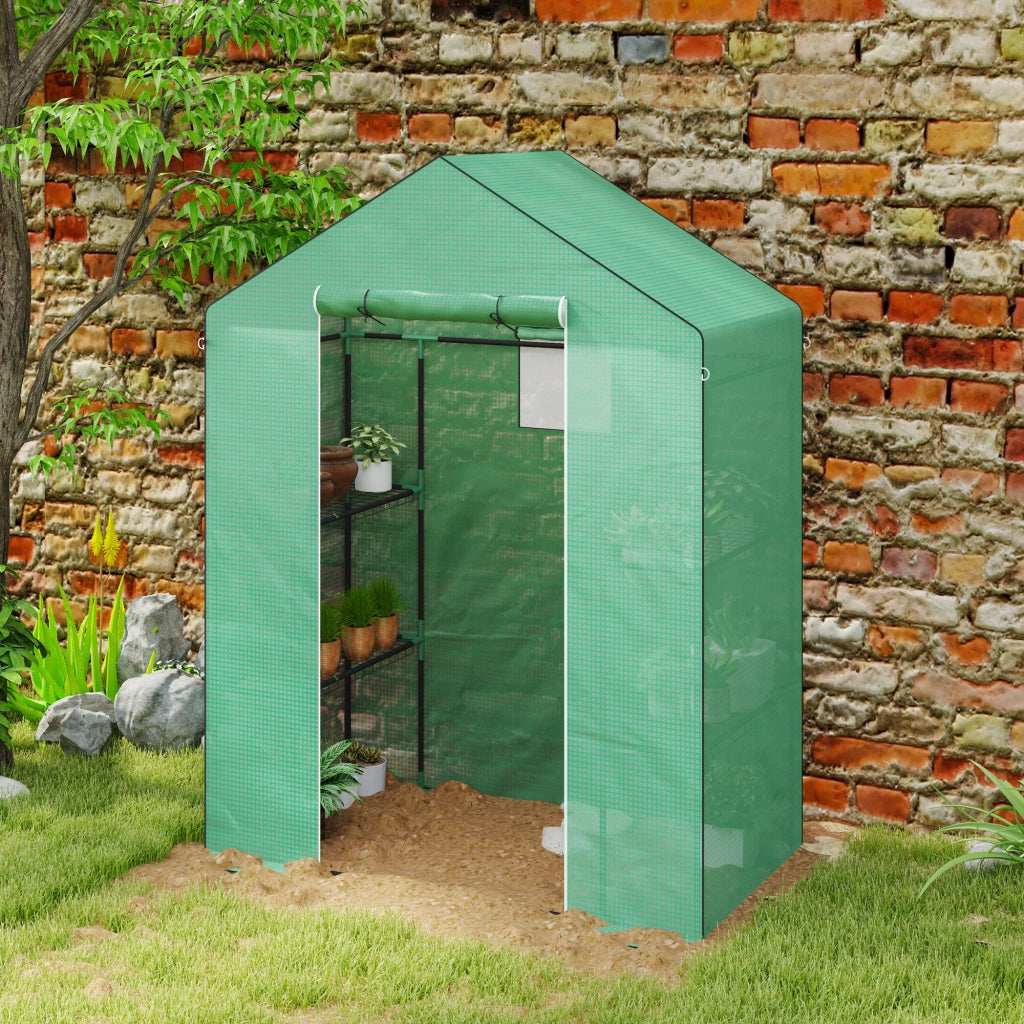 Serra da giardino con ripiani ¨C zephmum ¨C verde 143x74x190 cm