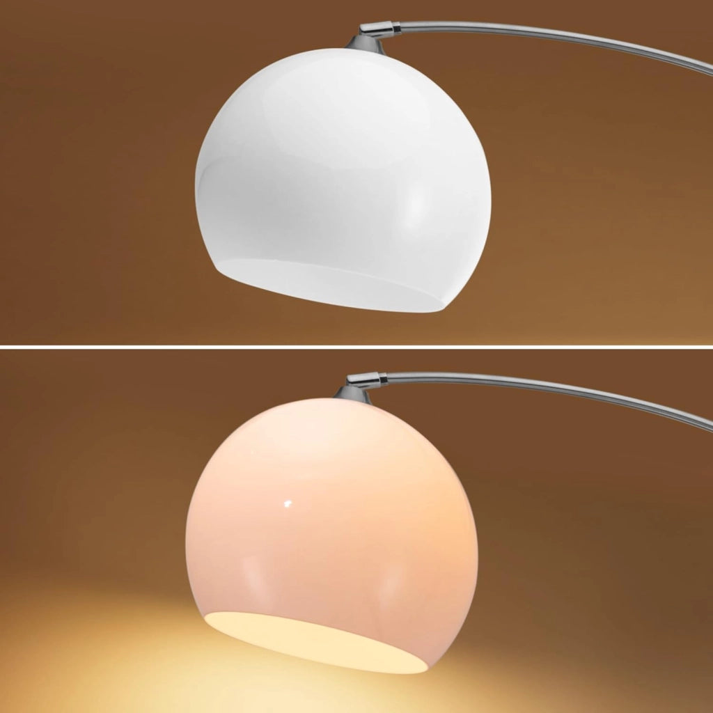 Lampada da Terra Altezza Regolabile 190-210 Base Marmo Acciaio Inox Piantana ad Arco Orientabile Salotto Soggiorno