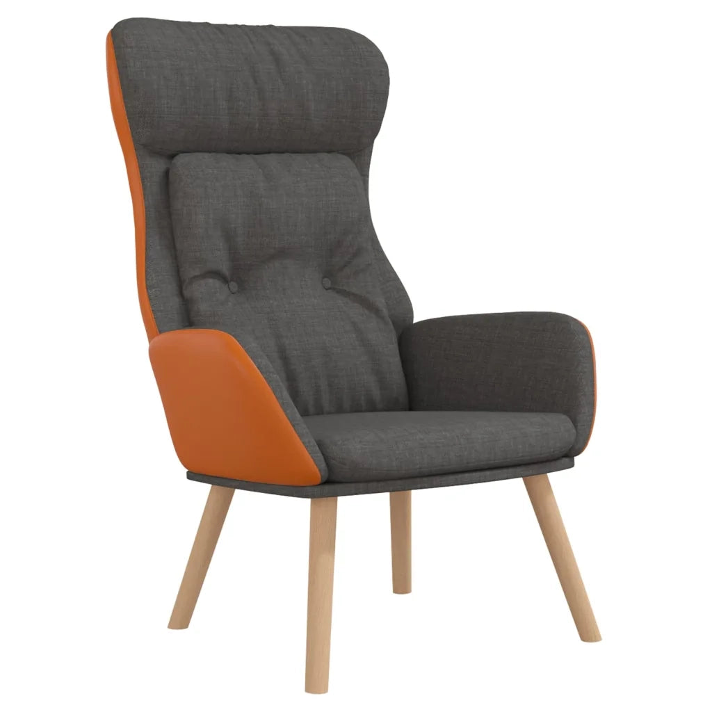 Poltrona Rilassante Grigio Scuro in Tessuto e PVC 341302