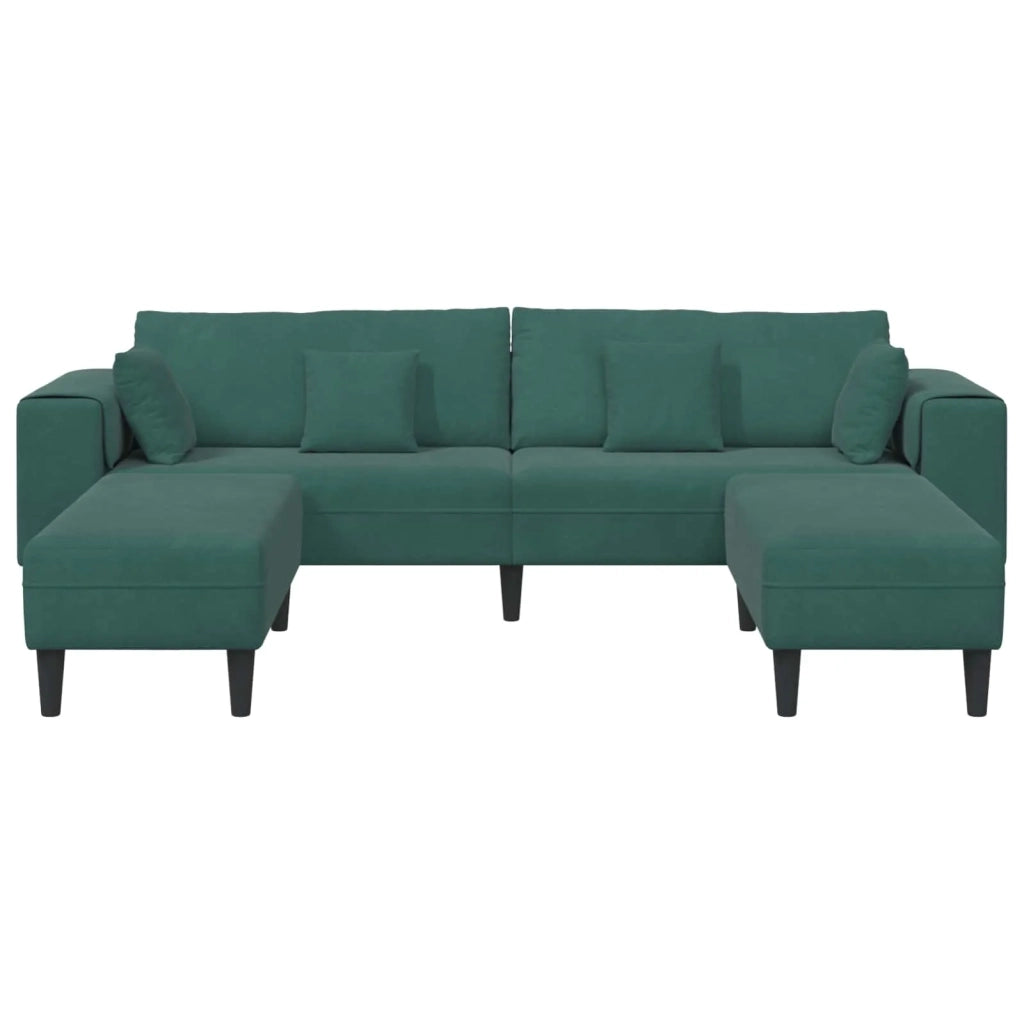 Divano 3 pcs Verde Scuro 250 x 188 x 76 cm Velluto 3335174