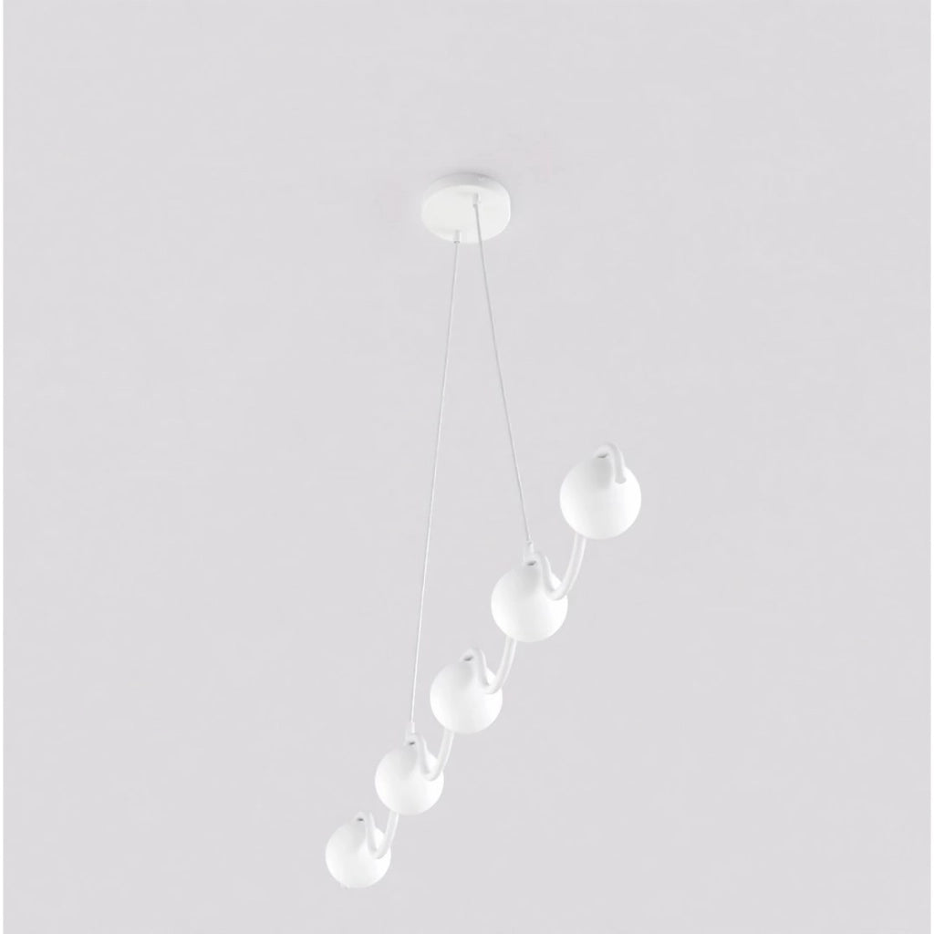 Lampada a sospensione Sinus in acciaio bianco
