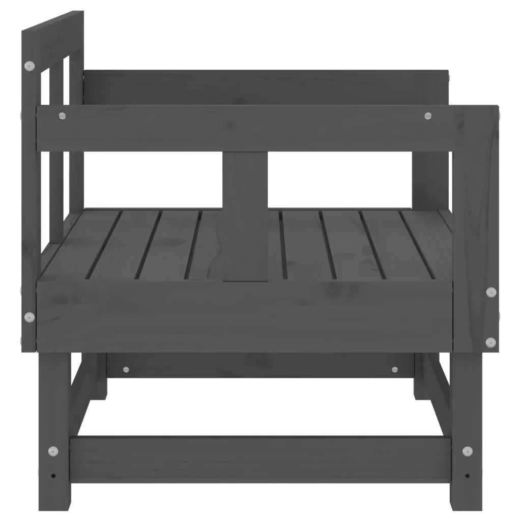 Sedie da Giardino 2 pz | Sedie da Esterno Grigie in Legno Massello Pino