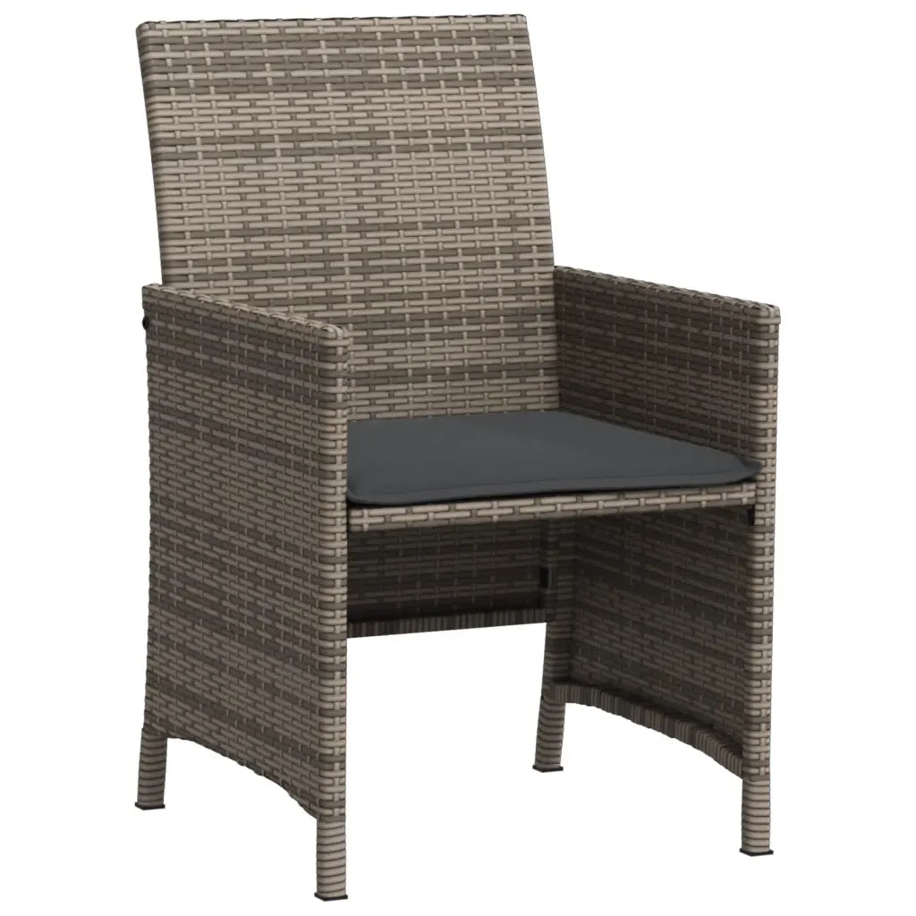 Set da Bistrò 3 pz con Cuscini Grigio in Polyrattan 365119